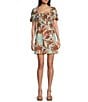 GB Floral Print Puff Sleeve Empire Waist Dress, Color:Brown Multi - Image 1