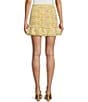 Color:Yellow Multi - Image 2 - Floral Printed Chiffon Gathered Mini Skirt