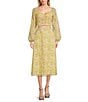 Color:Yellow Multi - Image 3 - Coordinating Floral Printed Chiffon Coordinating Midi Skirt