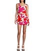 GB Floral Printed Linen Blend Smocked Coordinating Tiered Skirt, Color:Pink Multi - Image 3