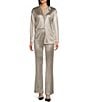 Color:Silver - Image 3 - Coordinating Knit Foiled Jersey Lounge Pant