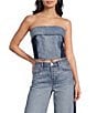 GB Fold Over Denim Tube Top - Image 1
