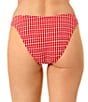 GB Gingham Seersucker Puff Rectangle Ring High Leg Hipster Swim Bottom - Image 2