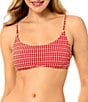 GB Gingham Seersucker Puff Scoop Bralette Swim Top - Image 1