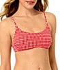 GB Gingham Seersucker Puff Scoop Bralette Swim Top - Image 3