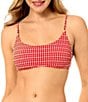 GB Gingham Seersucker Puff Scoop Bralette Swim Top - Image 1