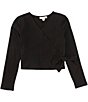 Color:Black - Image 1 - Girls 7-16 Long Sleeve Knit Ballet Top