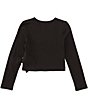 Color:Black - Image 2 - Girls 7-16 Long Sleeve Knit Ballet Top