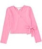 Color:Pink - Image 1 - Girls 7-16 Long Sleeve Knit Ballet Top