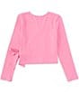 Color:Pink - Image 2 - Girls 7-16 Long Sleeve Knit Ballet Top