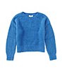Color:Blue - Image 1 - Girls Big Girls 7-16 Eyelash Round Neck Sweater