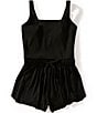 GB Big Girls Flippy Sleeveless Romper, Color:Black - Image 1