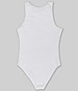 Color:White - Image 2 - Big Girls 7-16 Knit High Round Neck Sleeveless Bodysuit