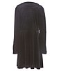 Color:Black - Image 2 - Girls Big Girls 7-16 Long Sleeve Fit & Flare Velvet Dress