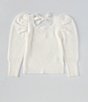 Color:Ivory - Image 1 - Big Girls 7-16 Puff Sleeve Sweater