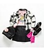 Color:Black - Image 3 - Girls Big Girls 7-16 Shimmer Coated Skater Skirt