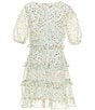 Color:Multi - Image 2 - Big Girls 7-16 Short Sleeve Tiered Ruffle Dress