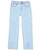 Color:Blue - Image 1 - Girls Big Girls 7-16 Slit Front Straight Leg Jeans