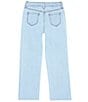 Color:Blue - Image 2 - Girls Big Girls 7-16 Slit Front Straight Leg Jeans