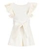 Color:White - Image 1 - Big Girls 7-16 Tiered Ruffle Sleeve Romper