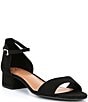 Color:Black - Image 1 - Girls' Microfiber Ankle Strap Block Heel Family Matching Dress Sandals (Youth)
