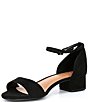Color:Black - Image 4 - Girls' Microfiber Ankle Strap Block Heel Family Matching Dress Sandals (Youth)