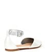 Color:Silver - Image 2 - Girls' Brielle-Girl Rhinestone Ankle Strap Pointed Toe Flats (Youth)