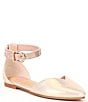 Color:Light Pink - Image 1 - Girls' Brielle-Girl Shimmer Fabric Ankle Strap Pointed Toe Flats (Infant)