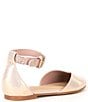 Color:Light Pink - Image 2 - Girls' Brielle-Girl Shimmer Fabric Ankle Strap Pointed Toe Flats (Infant)