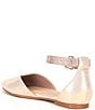 Color:Light Pink - Image 3 - Girls' Brielle-Girl Shimmer Fabric Ankle Strap Pointed Toe Flats (Infant)