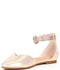 Color:Light Pink - Image 4 - Girls' Brielle-Girl Shimmer Fabric Ankle Strap Pointed Toe Flats (Infant)