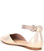 Color:Light Pink - Image 3 - Girls' Brielle-Girl Shimmer Fabric Ankle Strap Pointed Toe Flats (Youth)