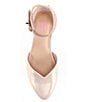 Color:Light Pink - Image 5 - Girls' Brielle-Girl Shimmer Fabric Ankle Strap Pointed Toe Flats (Youth)