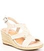 Color:Pebble - Image 1 - Girls' Cabana Woven Macrame Wedge Sandals (Youth)