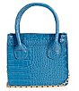 Color:Blue - Image 2 - Girls Double Handle Croc Handbag