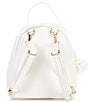 Color:White - Image 2 - Girls Front Pocket Backpack with Mesh Flower Keychain