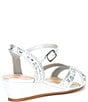 Color:Silver - Image 2 - Girls' Glammee-Girl Jeweled Wedge Dress Sandals (Youth)