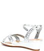 Color:Silver - Image 3 - Girls' Glammee-Girl Jeweled Wedge Dress Sandals (Youth)