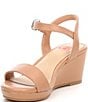 Color:Berkshire Tan - Image 4 - Girls' Juudeth-Girl Leather Family Matching Wedge Sandals (Toddler)