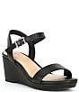 Color:Black - Image 1 - Girls' Juudeth Leather Family Matching Wedge Sandals (Youth)