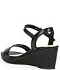 Color:Black - Image 3 - Girls' Juudeth Leather Family Matching Wedge Sandals (Youth)