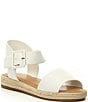 Color:White - Image 1 - Girls' Kaygan Leather Espadrille Family Matching Flat Sandals (Infant)