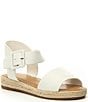 Color:White - Image 1 - Girls' Kaygan Leather Espadrille Family Matching Flat Sandals (Youth)