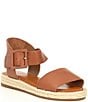 Color:Vacay Tan - Image 1 - Girls' Kaygan Leather Espadrille Family Matching Sandals (Toddler)