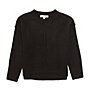 Color:Black - Image 1 - Girls Little Girls 2-6X Ribbed Neck Seamed Sweater