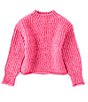 Color:Rose Pink - Image 1 - Girls Little Girls 2-6X Mock Neck Knit Sweater