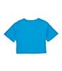 Color:Diva Blue - Image 2 - Little Girls 2-6X Raw Edge Cropped Boxy Knit T-Shirt