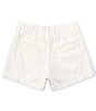 Color:White - Image 2 - Girls Little Girls 2T-6X Elastic High Waist Seamed Front Denim Shorts