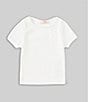 Color:Ivory - Image 1 - Little Girls 2T-6X Short-Sleeve Rib Knit Tee