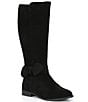 Color:Black - Image 1 - Girls' Lucie Suede Bow Detail Boots (Toddler)